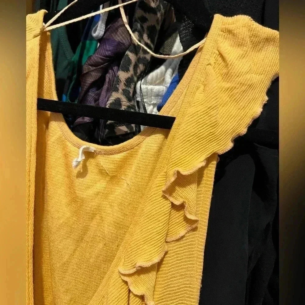 Golden Yellow Mustard Free People Tank Top - Picture 5 of 8